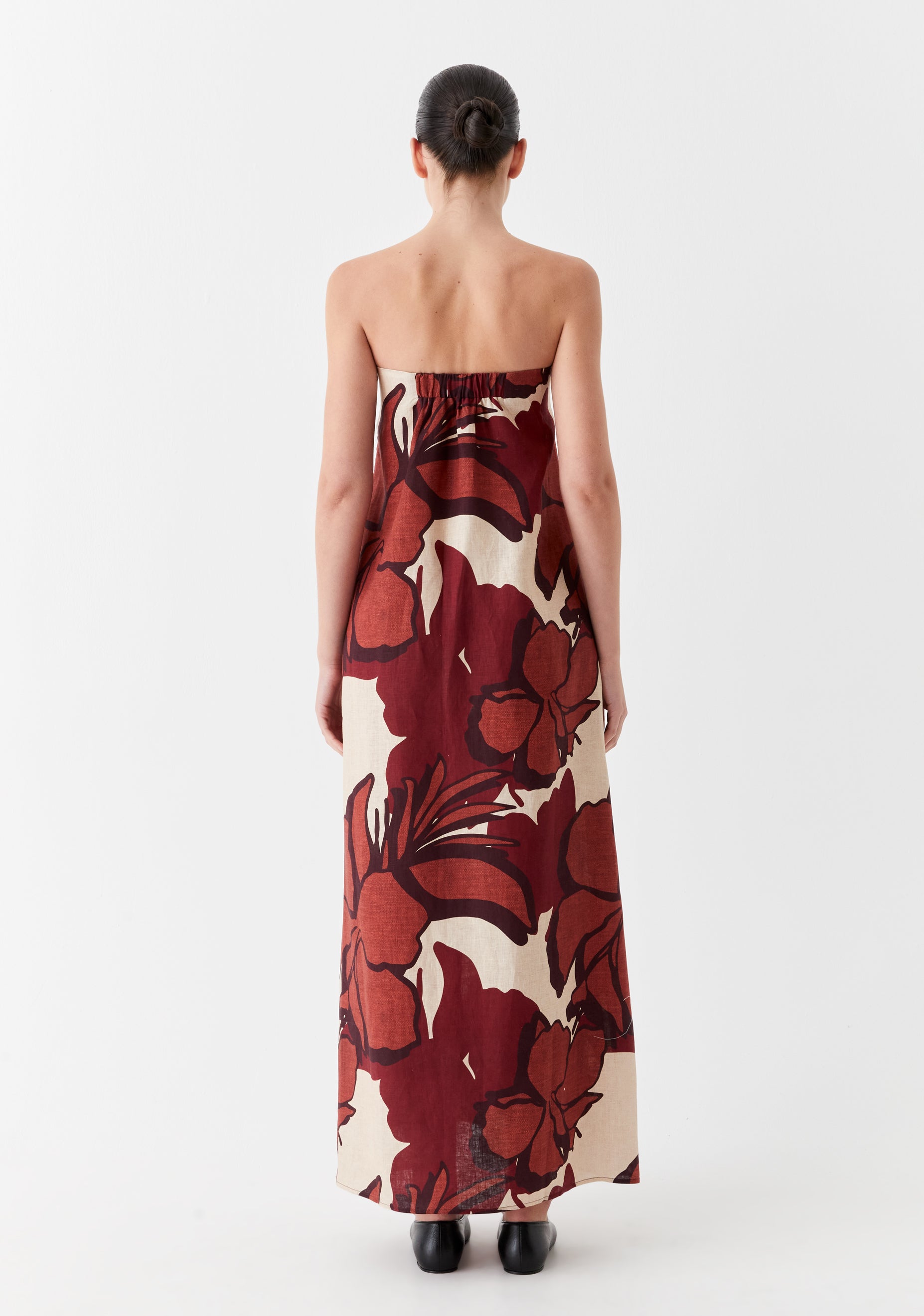 Maddox Linen Strapless Dress_Print