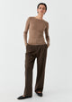 Morri Merino Rib Round Neck_Coffee