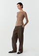 Morri Merino Rib Round Neck_Coffee