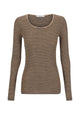 Morri Merino Stripe Round Neck_Coffee/Black