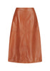 Nikita Leather Skirt_Tan