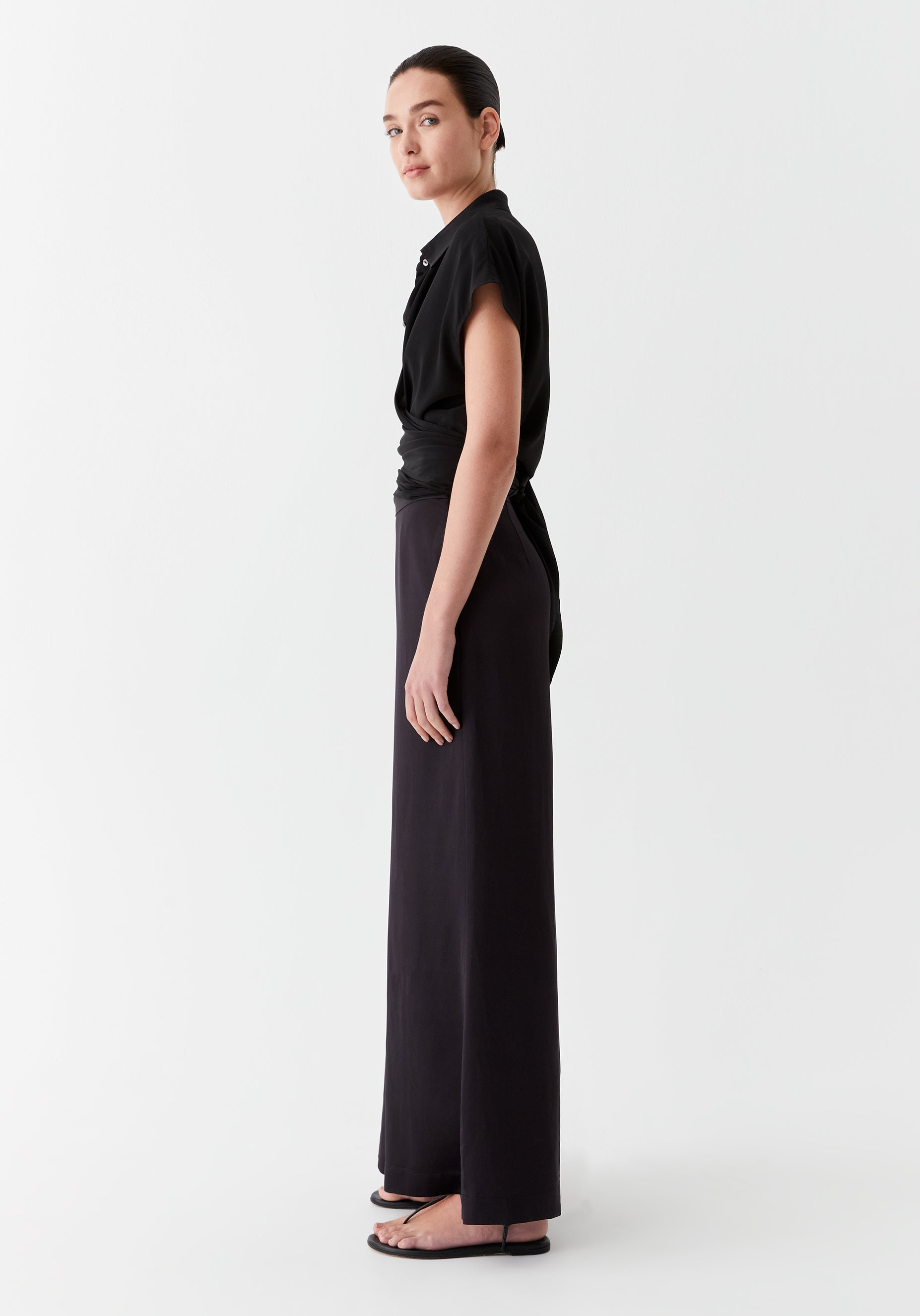 Olivia Silk Shirt_Black