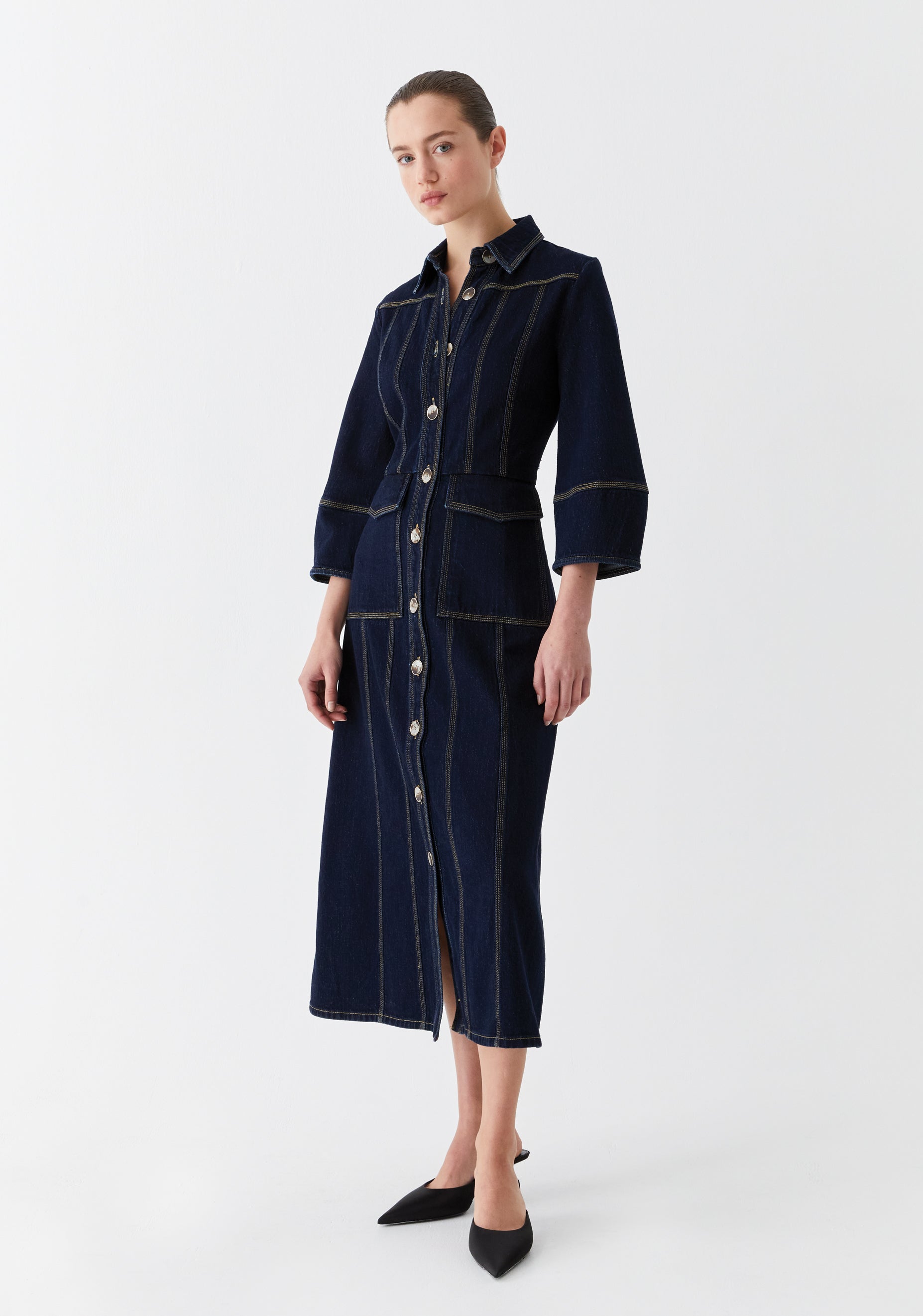 Oscar Denim Dress_Dark Blue