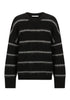 Silas Stripe Knit Pullover_Black