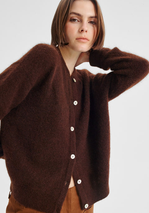 Albi Knit Cardigan_Chocolate