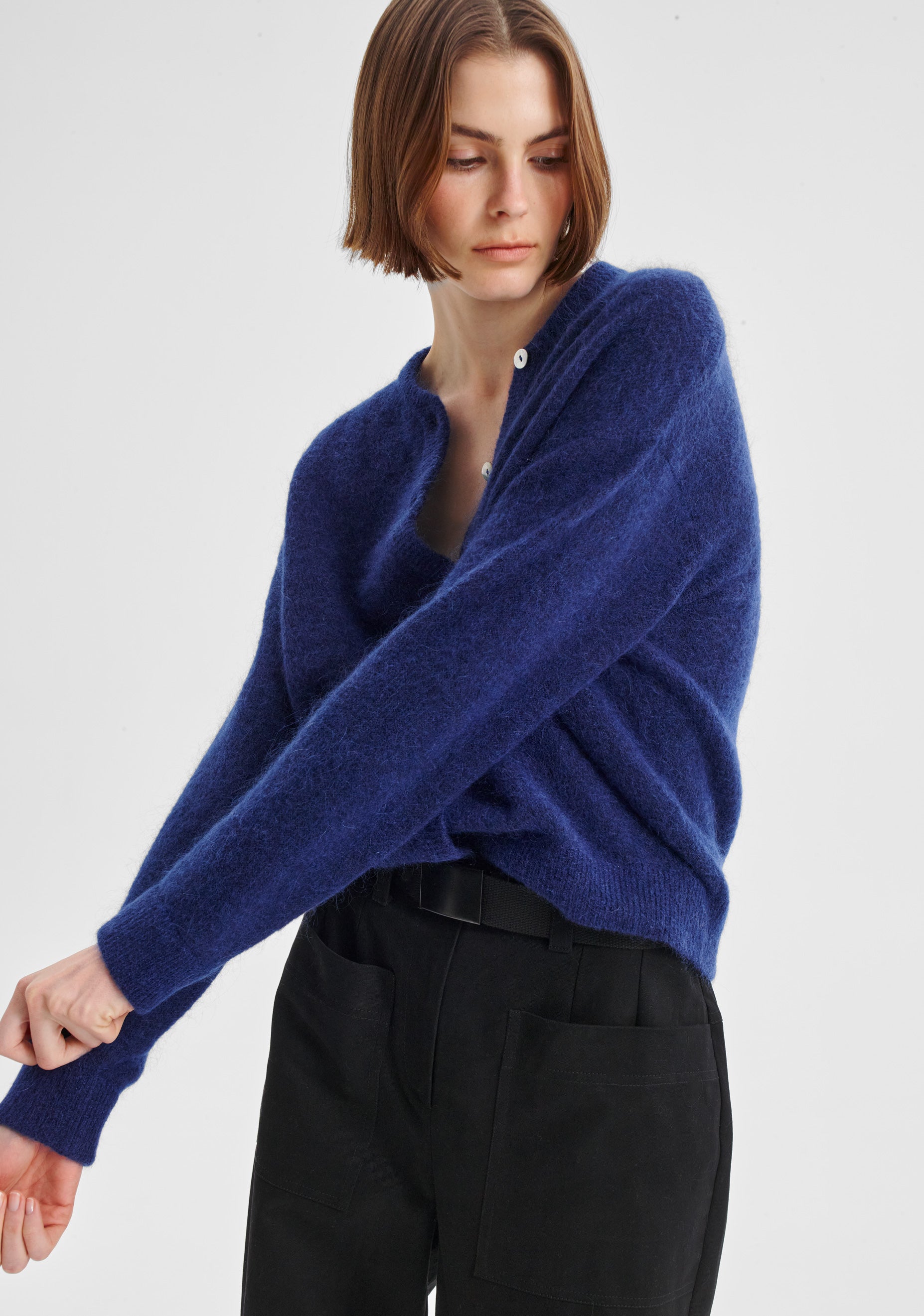 irene ブルー ニット　36 iRENE（アイレネ）の「Whole Garment Knit Tops（ニット/セーター