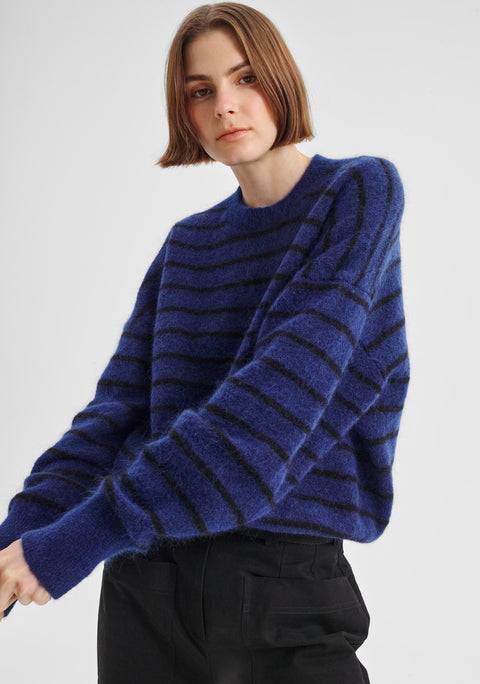 Albi Knit Pullover_Cobalt Stripe