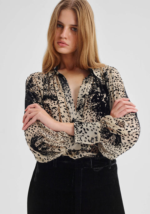 Aurora Velvet Blouse_Ecru