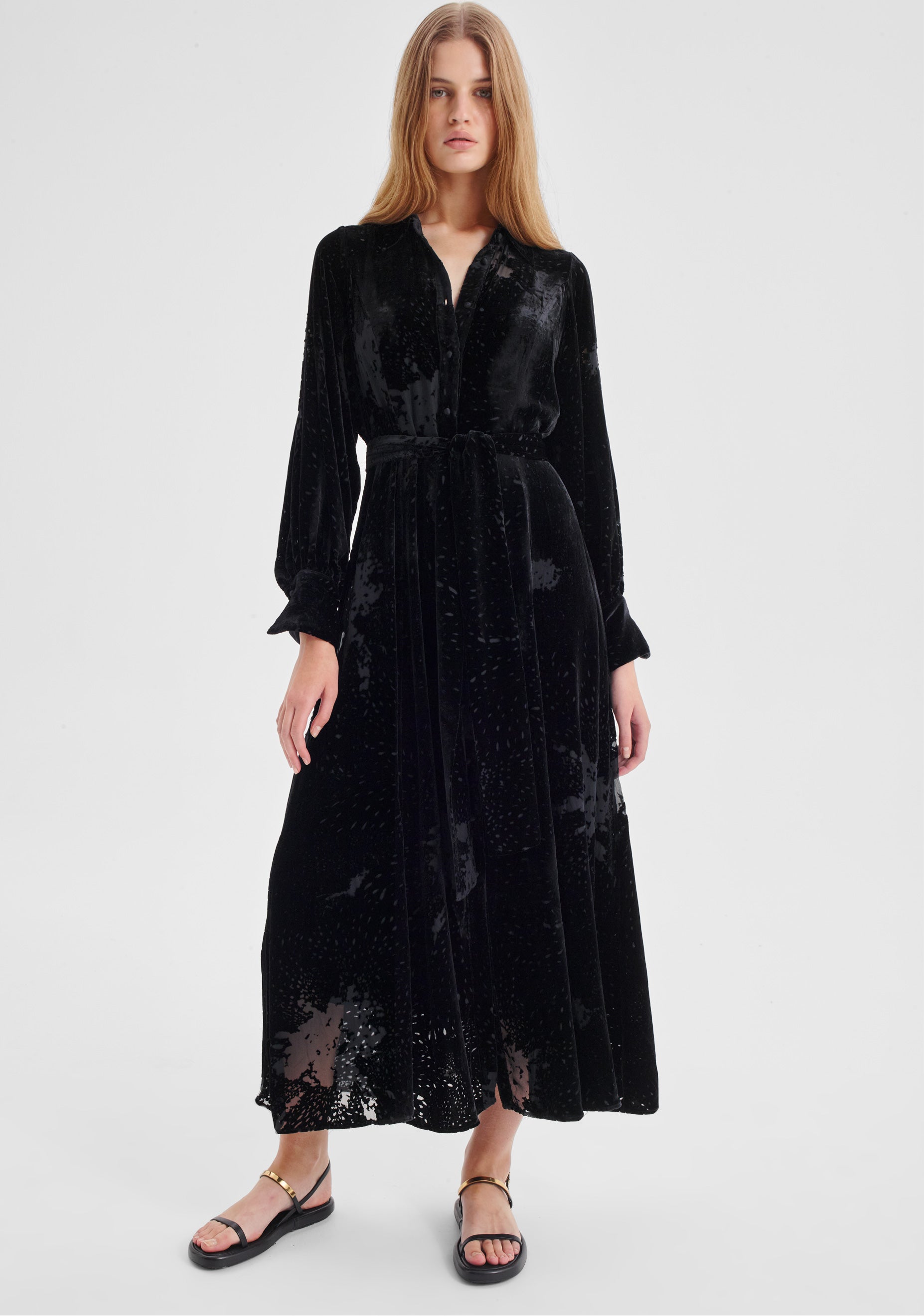 Aurora Velvet Shirt Dress_Black – Morrison