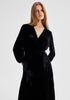 Aurora Velvet V-Neck Dress_Black