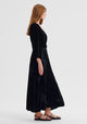 Aurora Velvet V-Neck Dress_Black