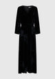 Aurora Velvet V-Neck Dress_Black