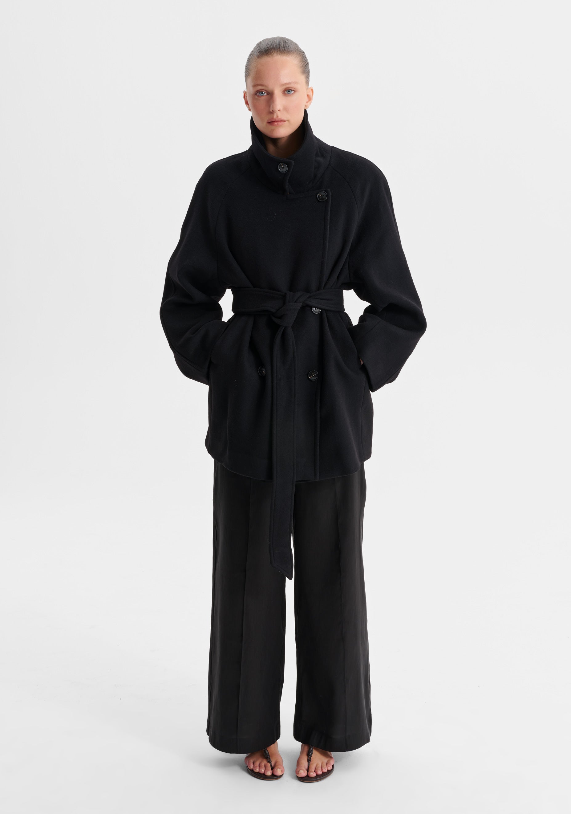 ジャケット・アウター th products 20aw modern p-coat Camden Pea Coat Black – Morrison