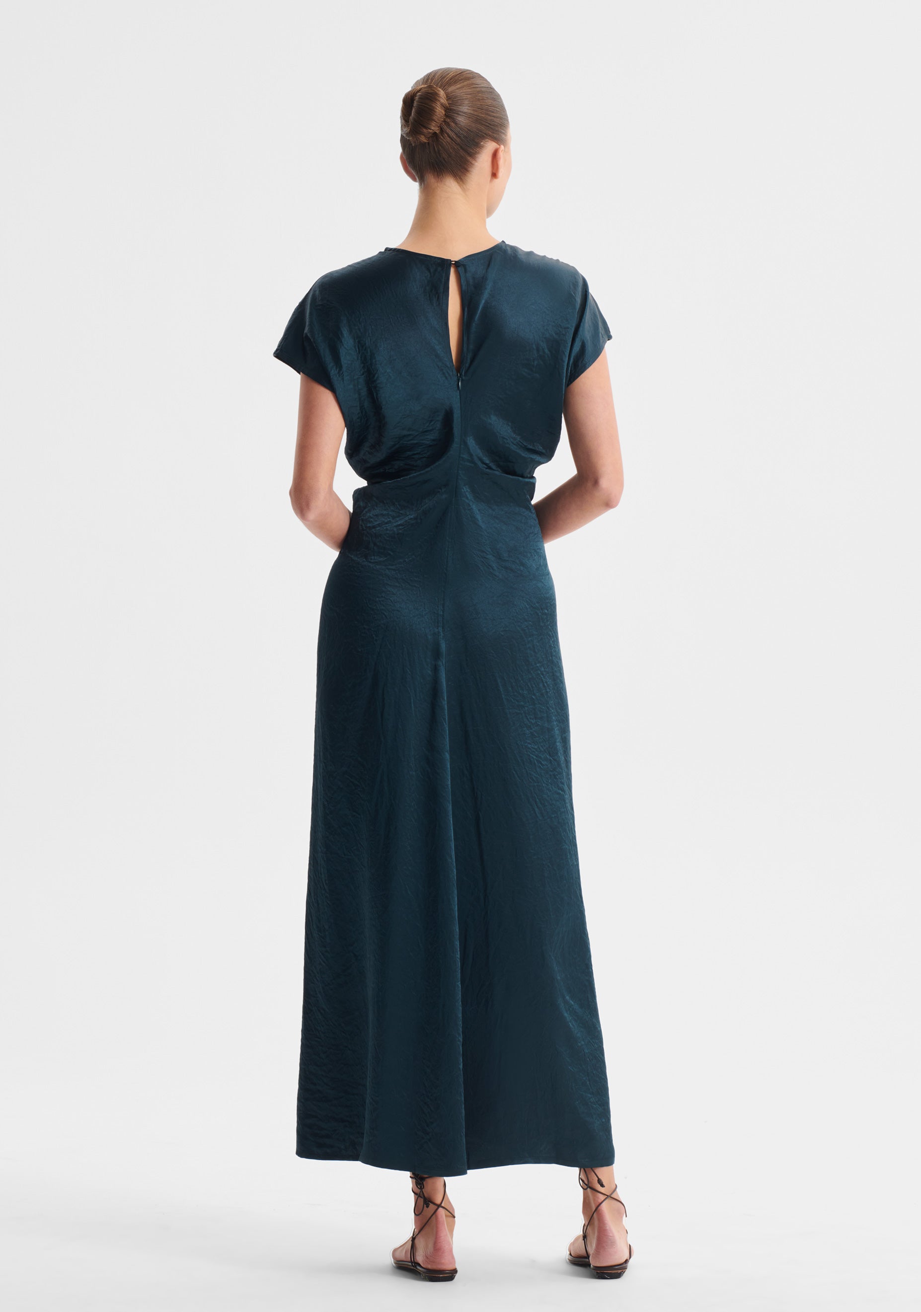 off the shoulder emerald green quince dress Caroline Dress Petrol – Morrison