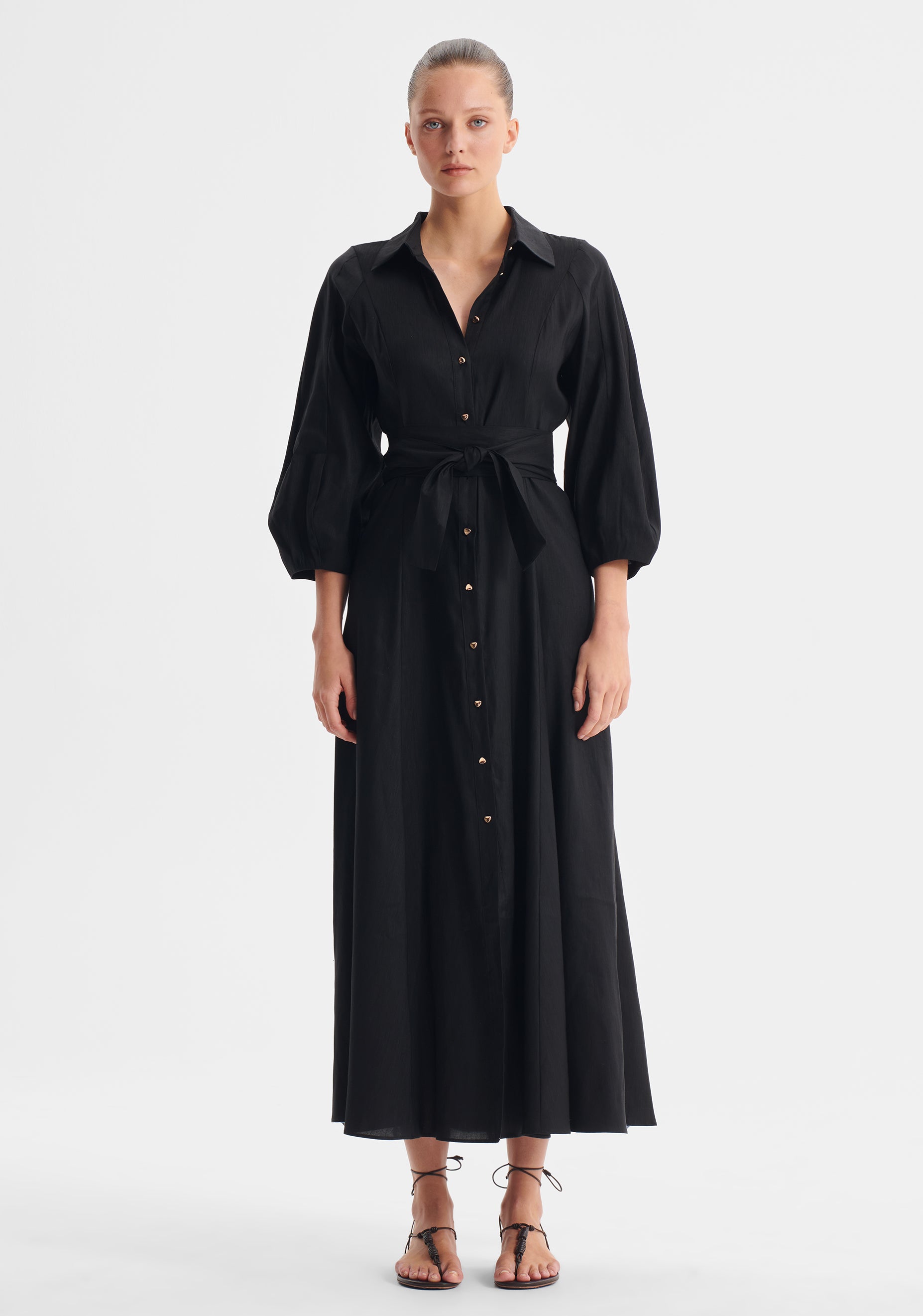 Madelyn Shirt Dress_Black – Morrison