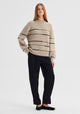 Marcelle Stripe Knit Pullover_Ecru