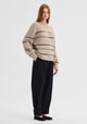 Marcelle Stripe Knit Pullover_Ecru