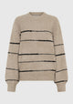 Marcelle Stripe Knit Pullover_Ecru