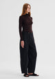 Morri Merino Stripe High Neck_Espresso/Blk