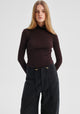 Morri Merino Stripe High Neck_Espresso/Blk