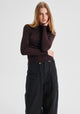 Morri Merino Stripe High Neck_Espresso/Blk