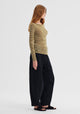 Morri Merino Stripe Round Neck_Avocado Birch