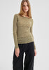 Morri Merino Stripe Round Neck_Avocado Birch
