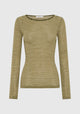 Morri Merino Stripe Round Neck_Avocado Birch
