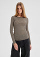 Morri Merino Stripe Round Neck_Birch Black