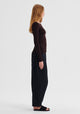 Morri Merino Stripe Round Neck_Espresso/Blk