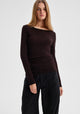Morri Merino Stripe Round Neck_Espresso/Blk