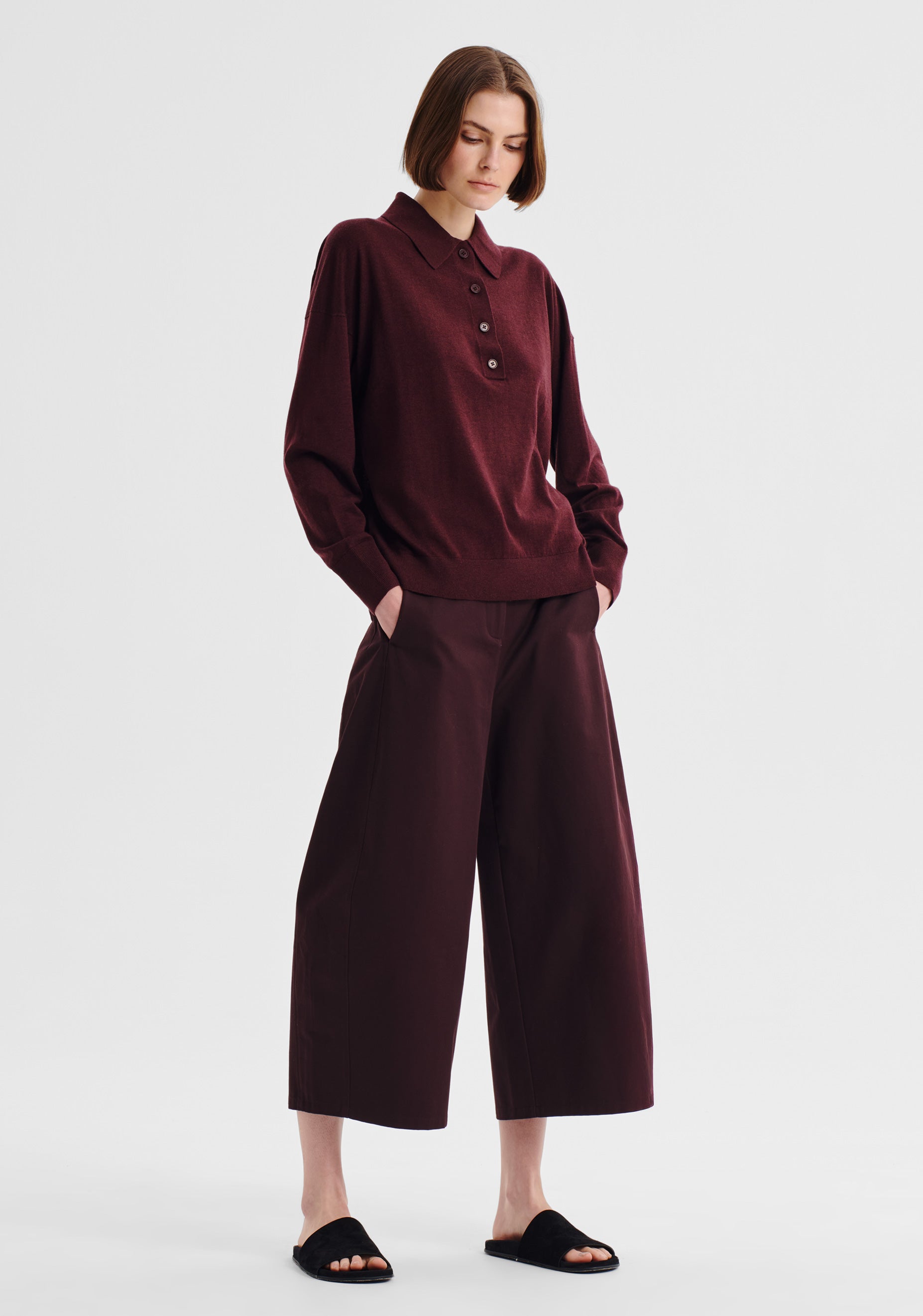Oxford Merino Knit Polo Pinot – Morrison