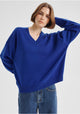 Payton V-Neck Merino Knit Pullover_Cobalt