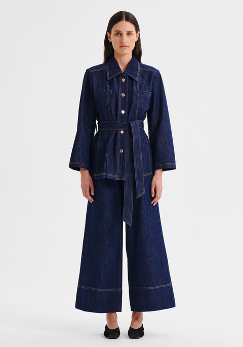 Pierrot Crop Denim Jean_Indigo