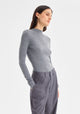 Talia L/S Merino Knit Top_Grey Marl