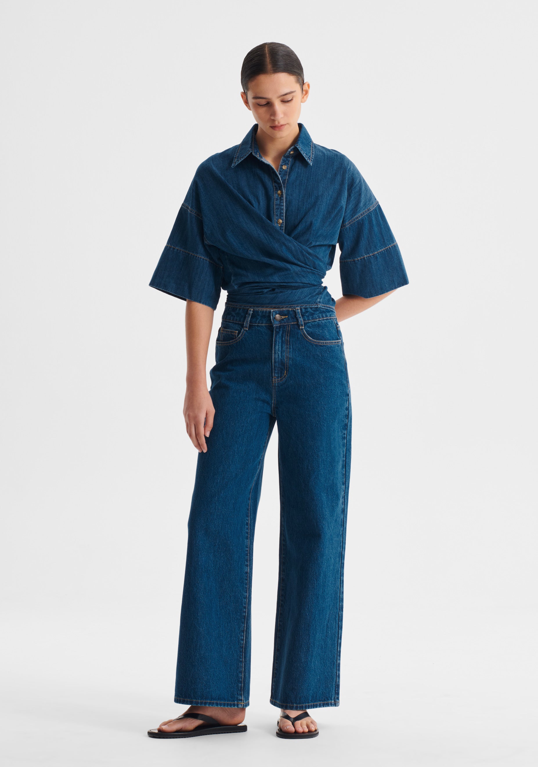 Tatum Denim Wrap Shirt_Blue