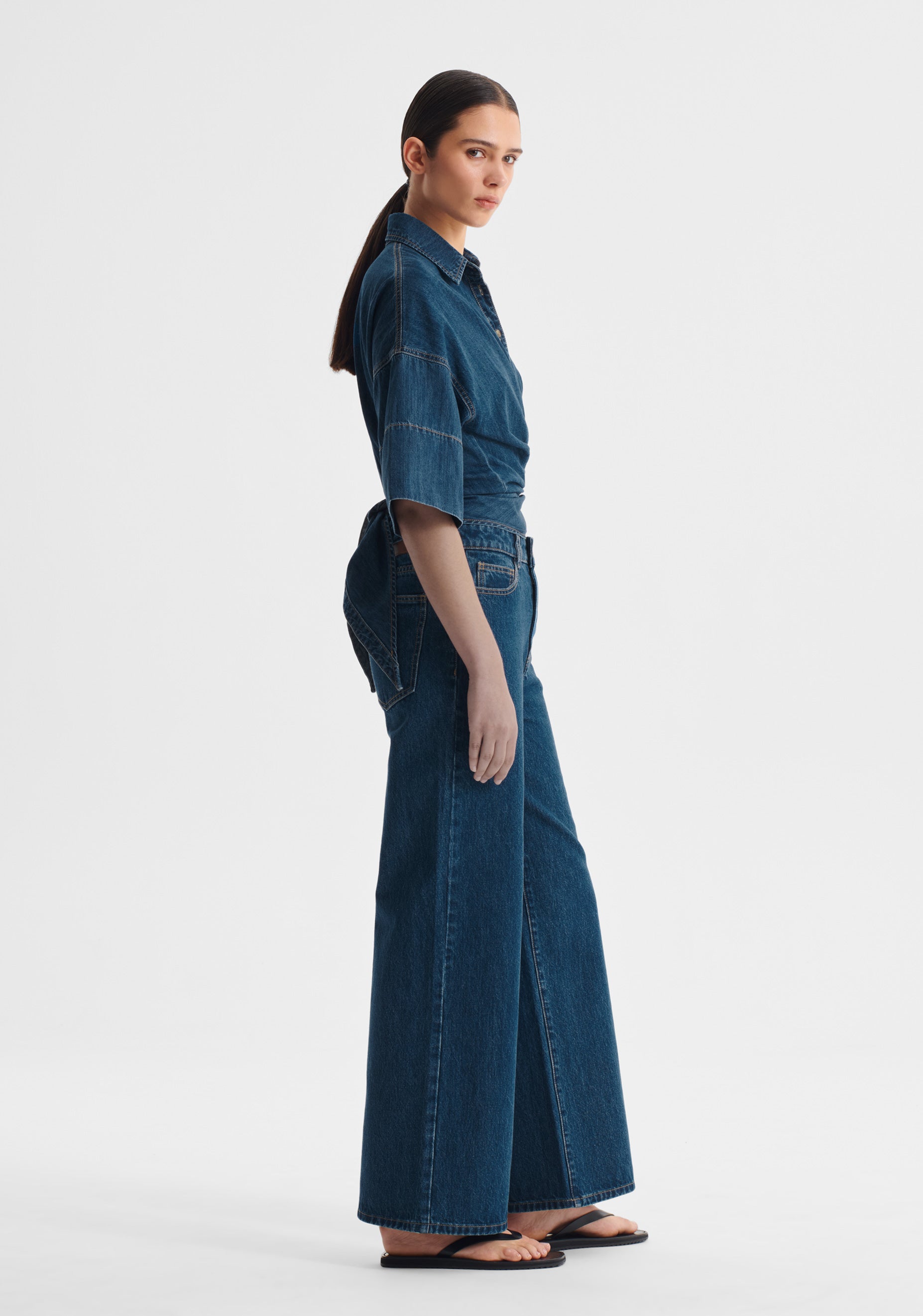 Tatum Denim Wrap Shirt_Blue