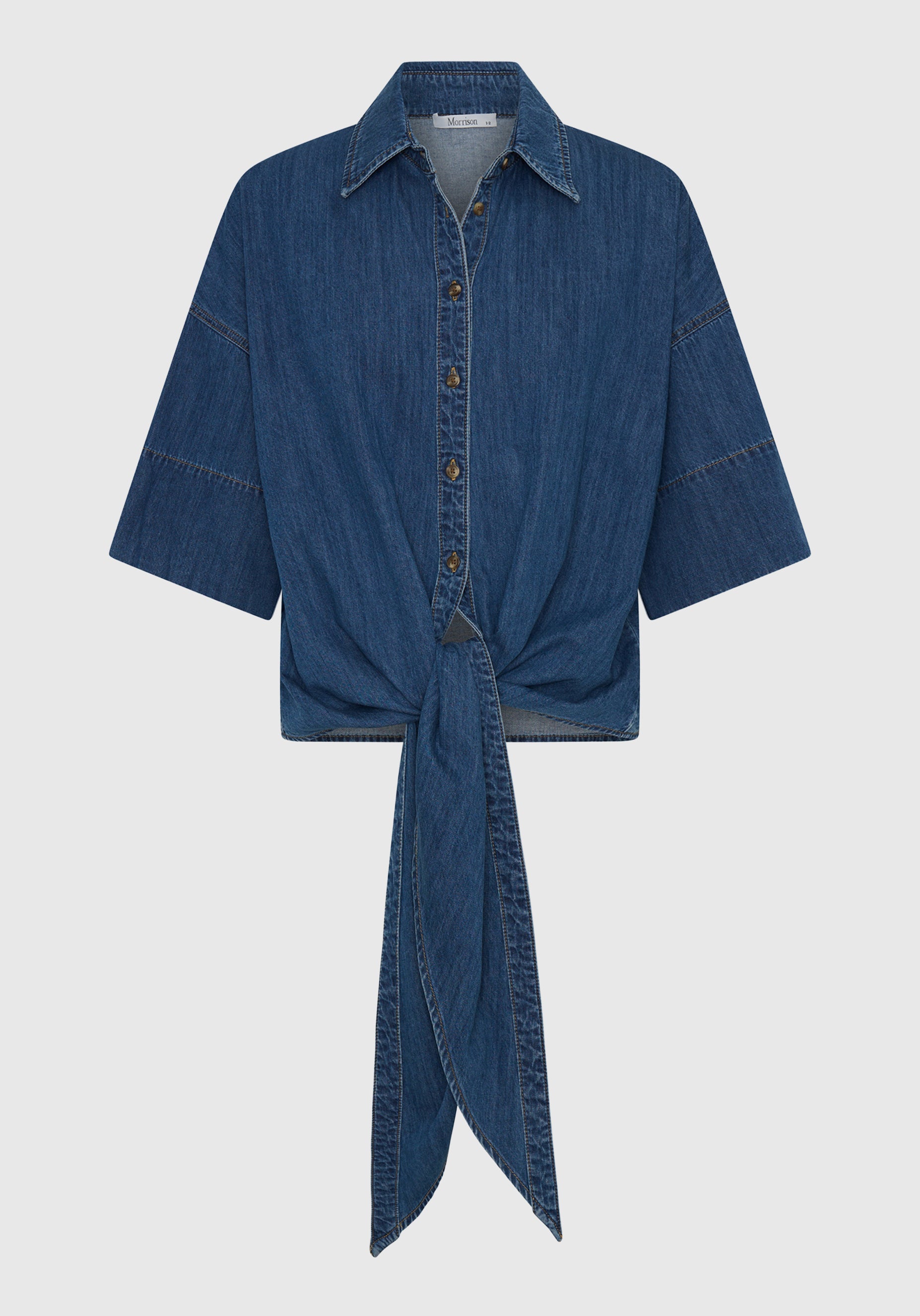 Tatum Denim Wrap Shirt_Blue