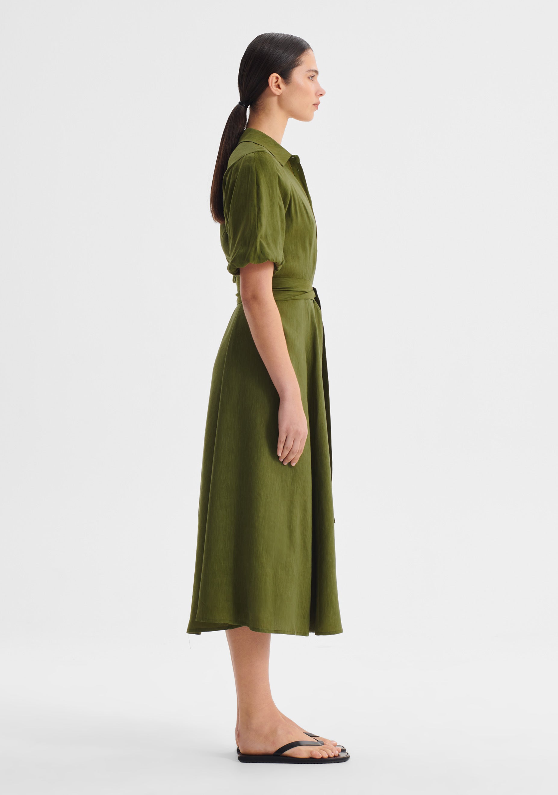 Victoria S/S Shirt Dress_Chive