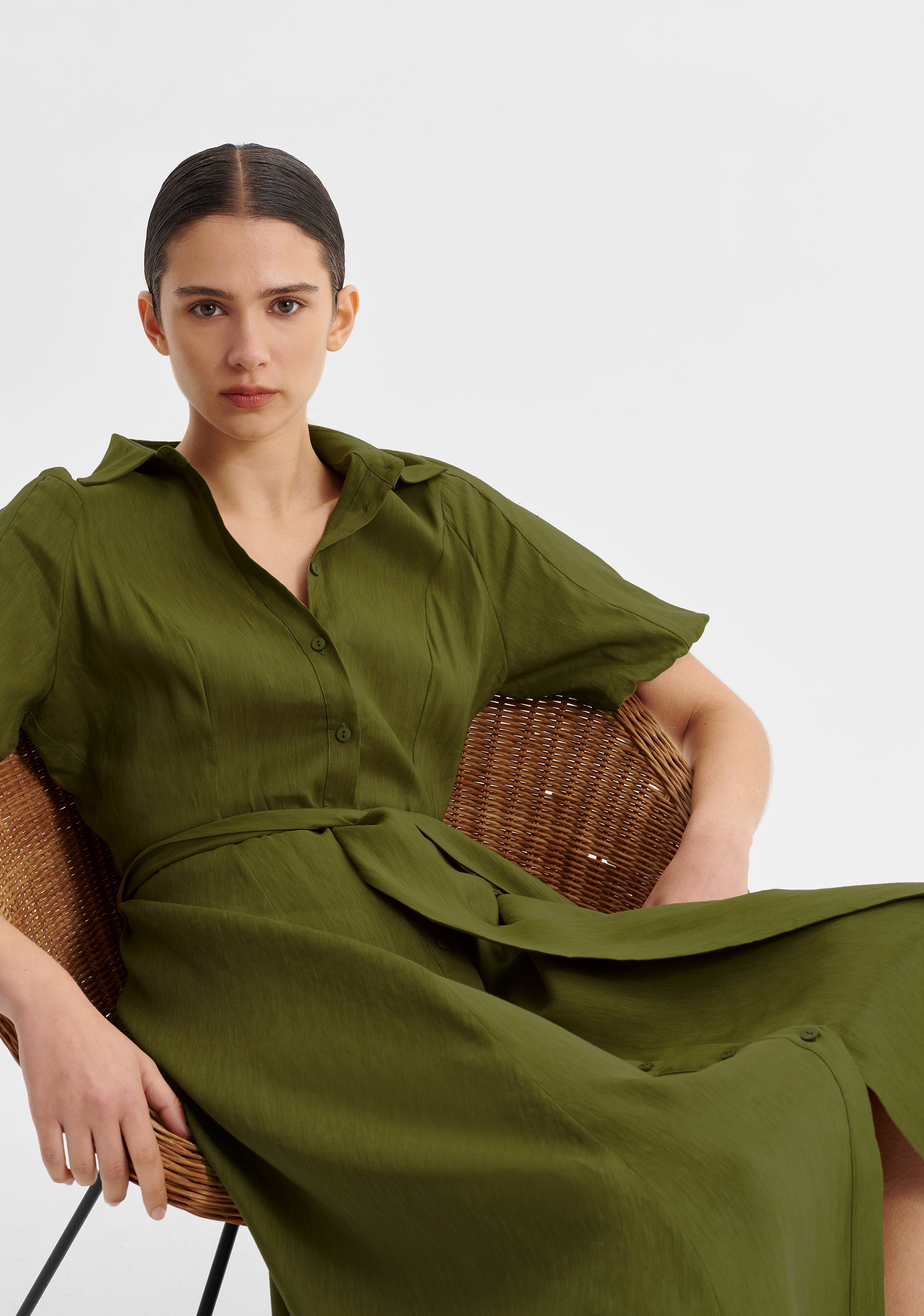Victoria S/S Shirt Dress_Chive – Morrison