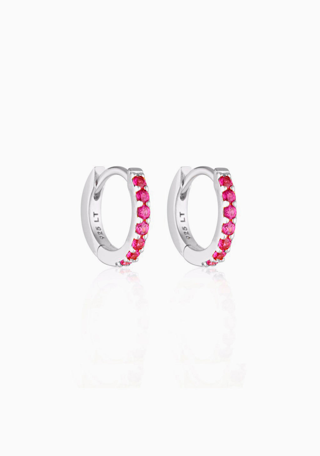 Alpha Huggie Earrings SS Created Ruby Alpha Huggie Earrings SS Created Ruby