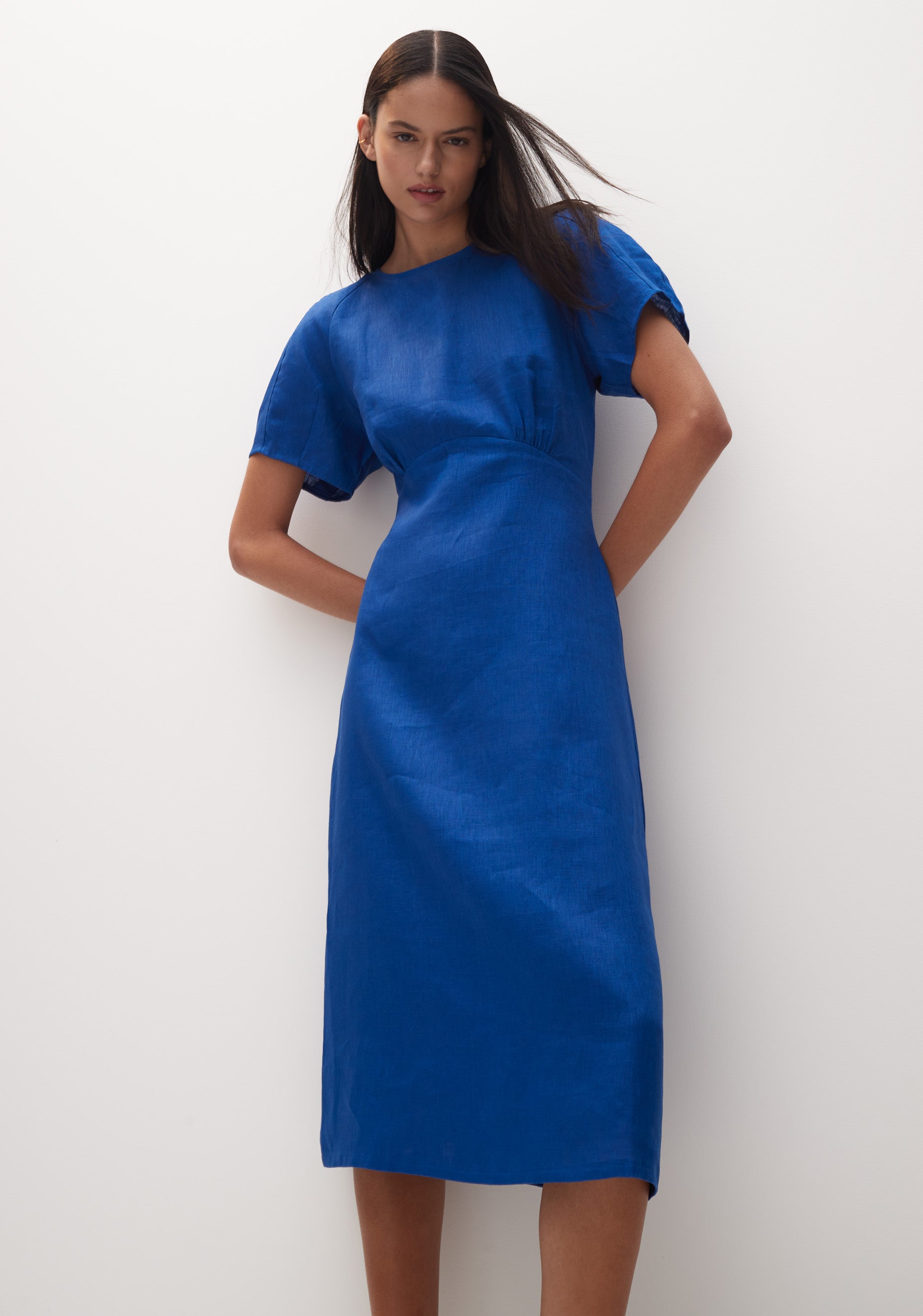 Benita Linen Dress Cobalt – Morrison