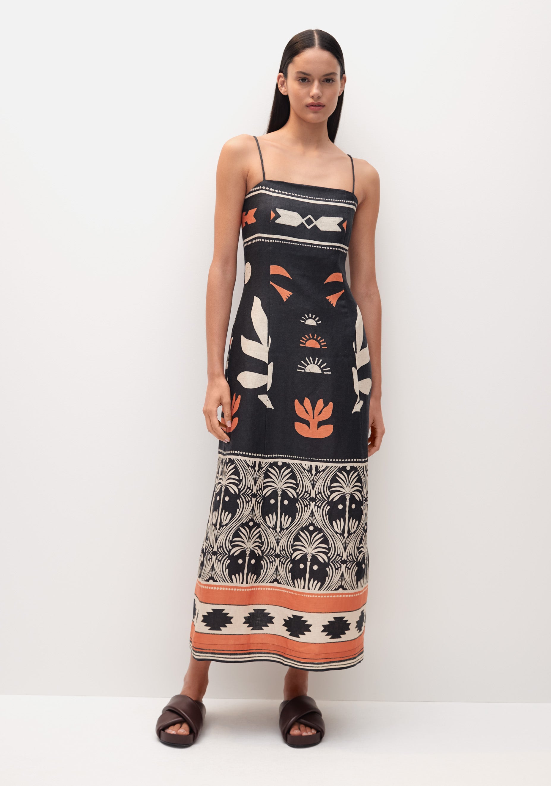 Imala Linen Strappy Dress Print – Morrison