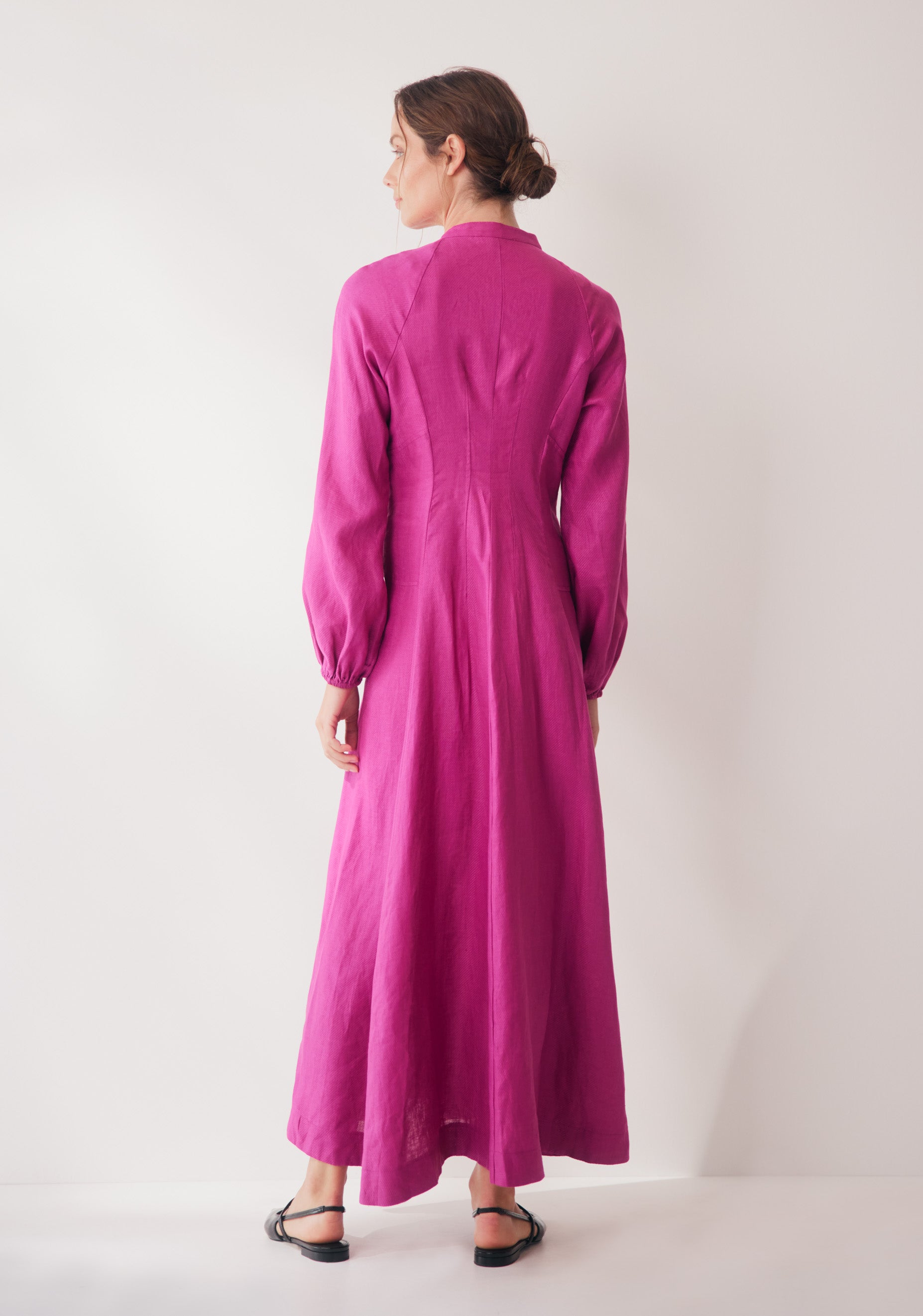 Tilly Linen Midi Dress Fuchsia – Morrison