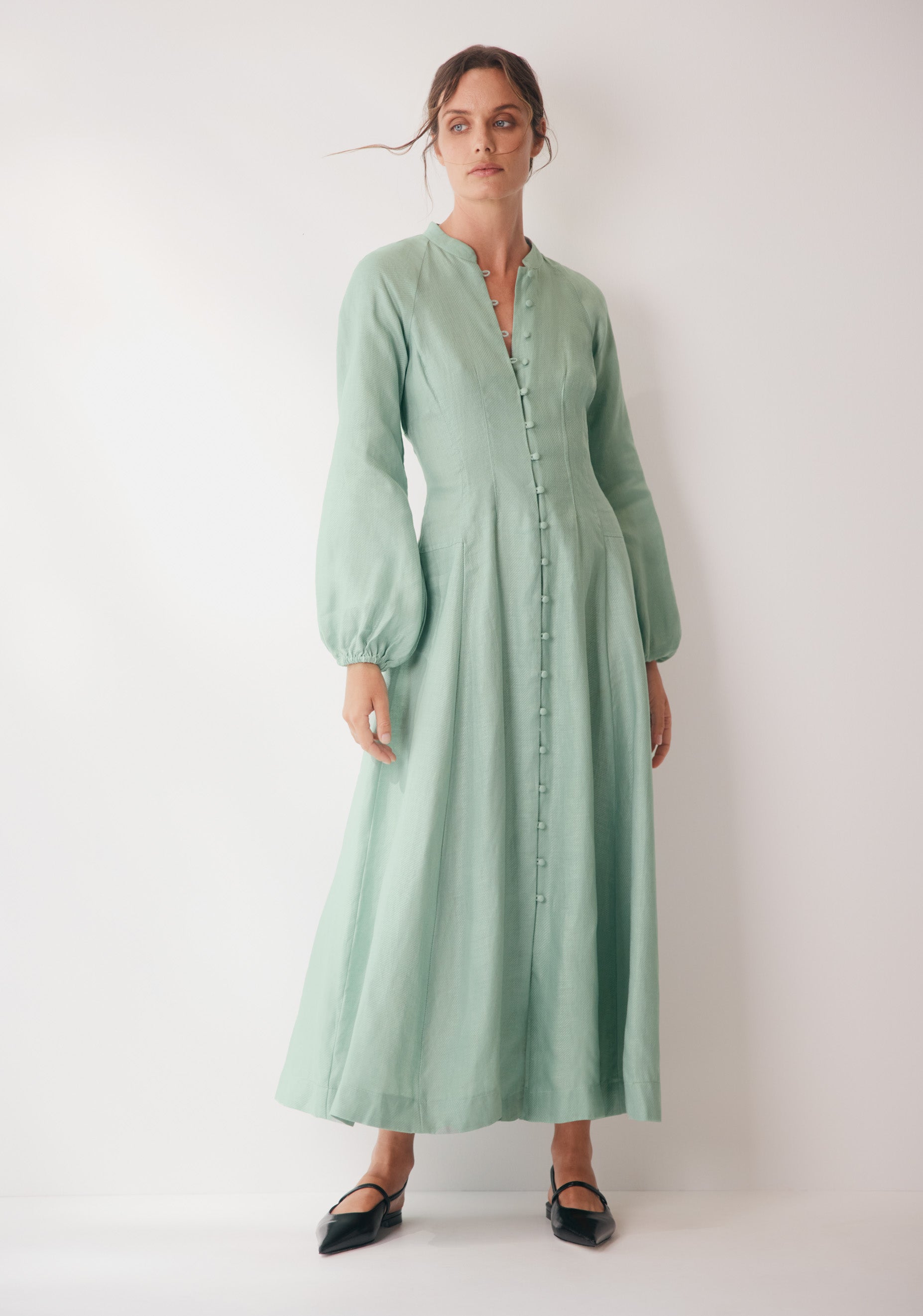 Tilly Linen Midi Dress Sea – Morrison