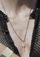 Braided Chain Pendant Necklace_Black