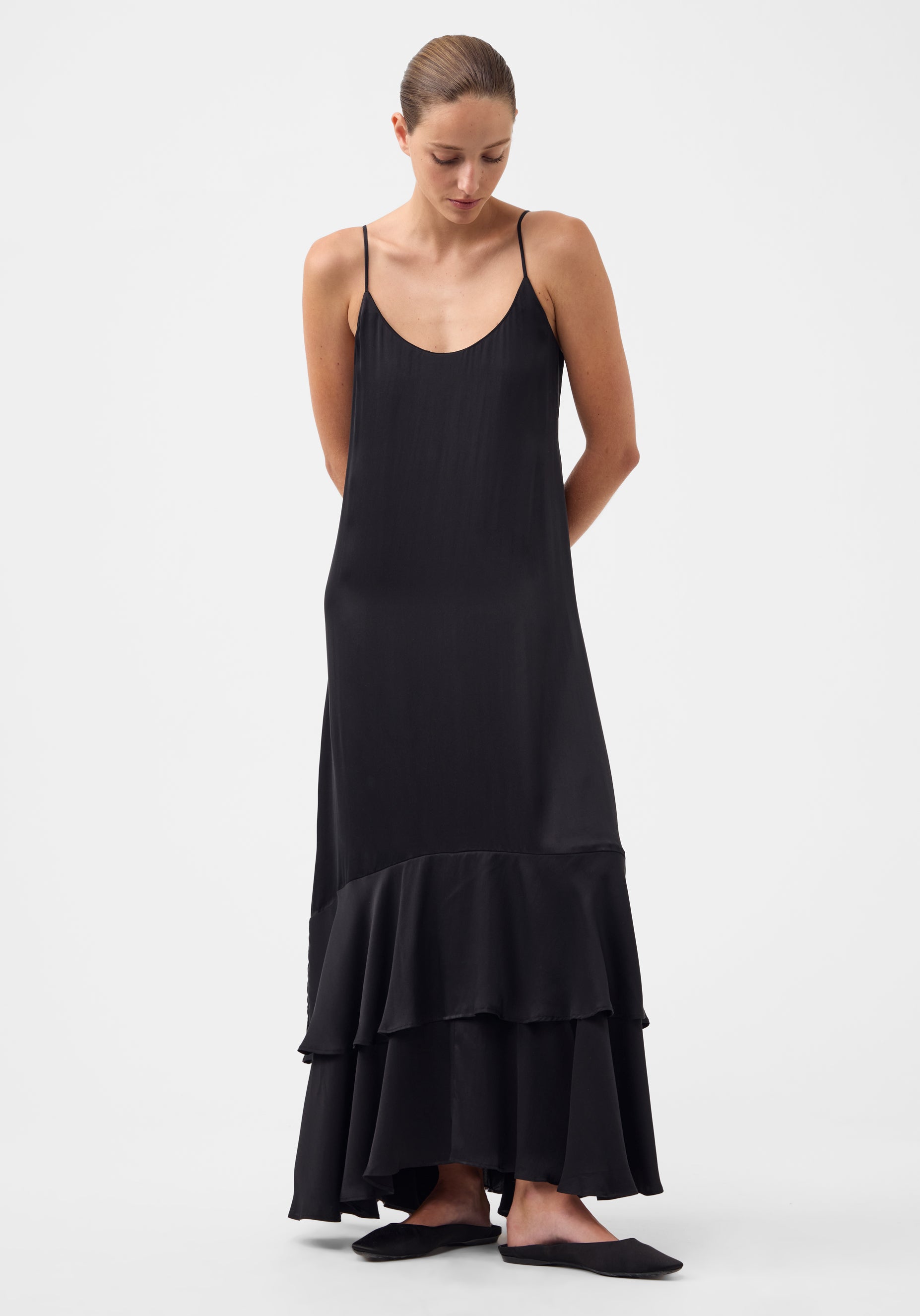 Anais Silk Maxi Dress_Black