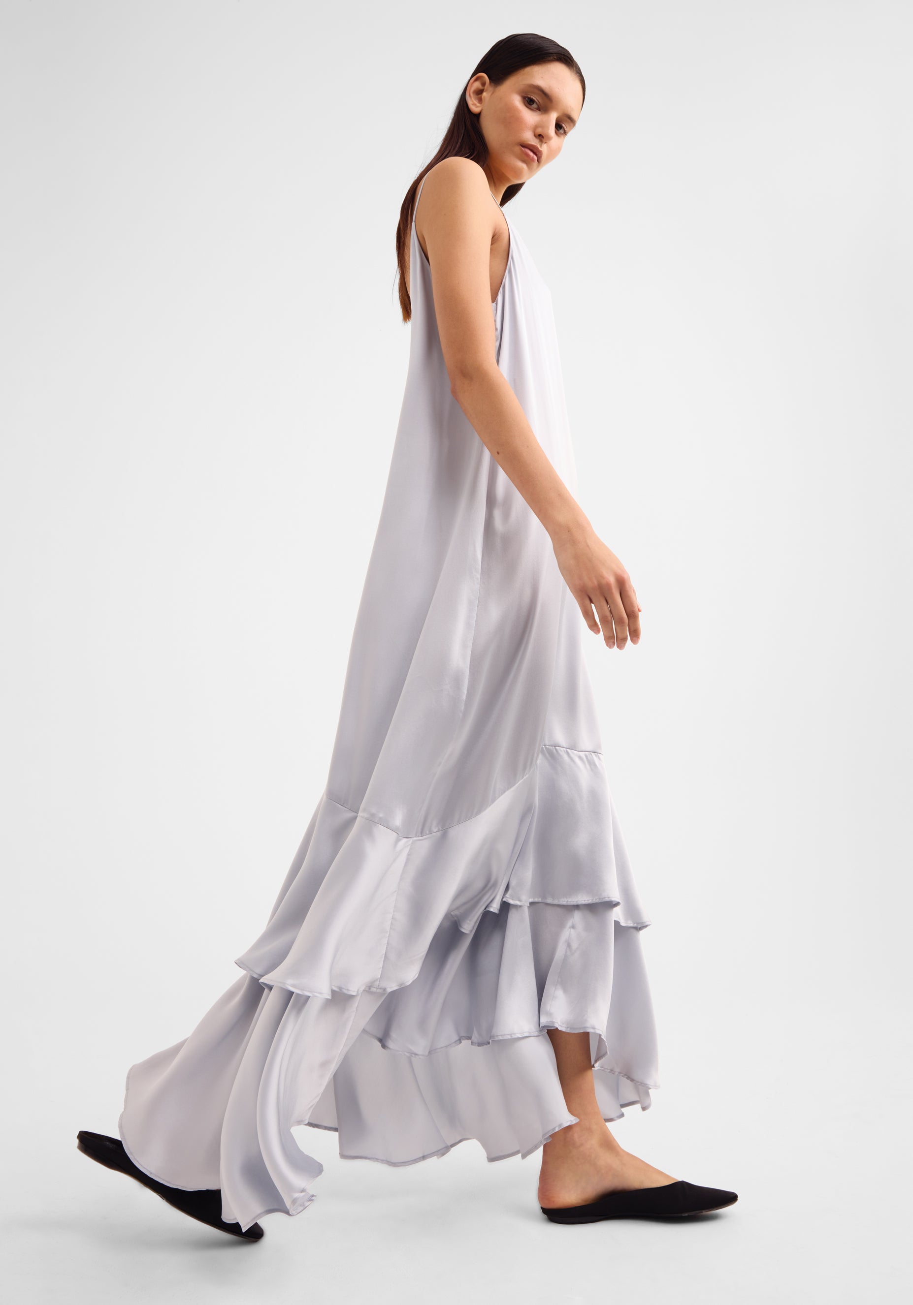 Anais Silk Maxi Dress Ice – Morrison