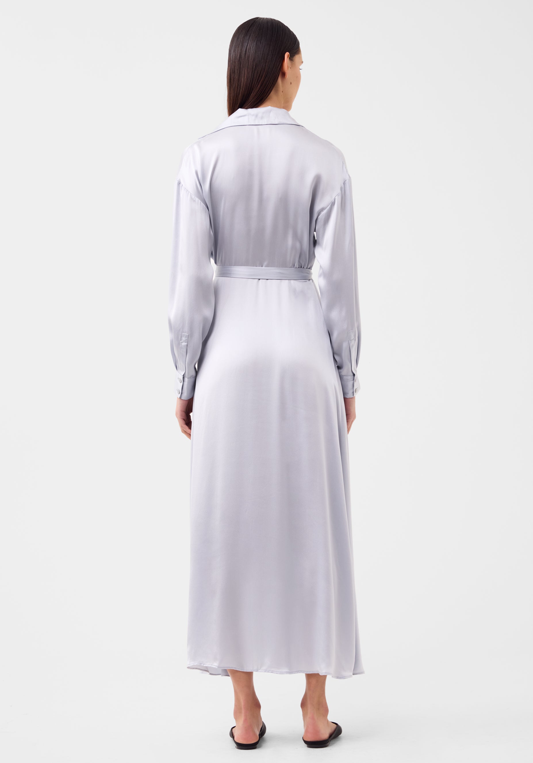 Anais Silk LS Dress_Ice