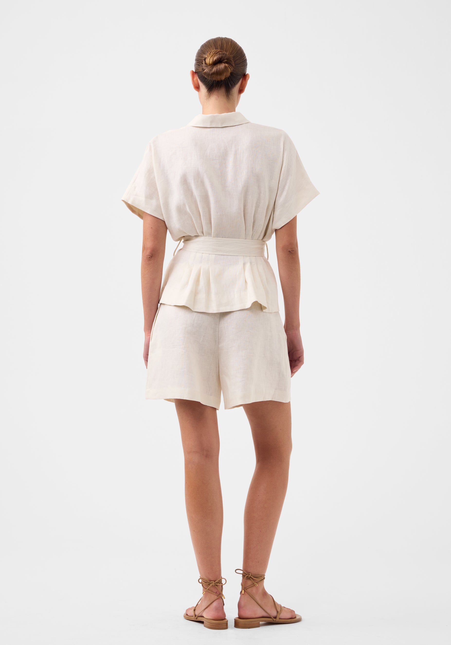 Avaline Linen Short_Ecru